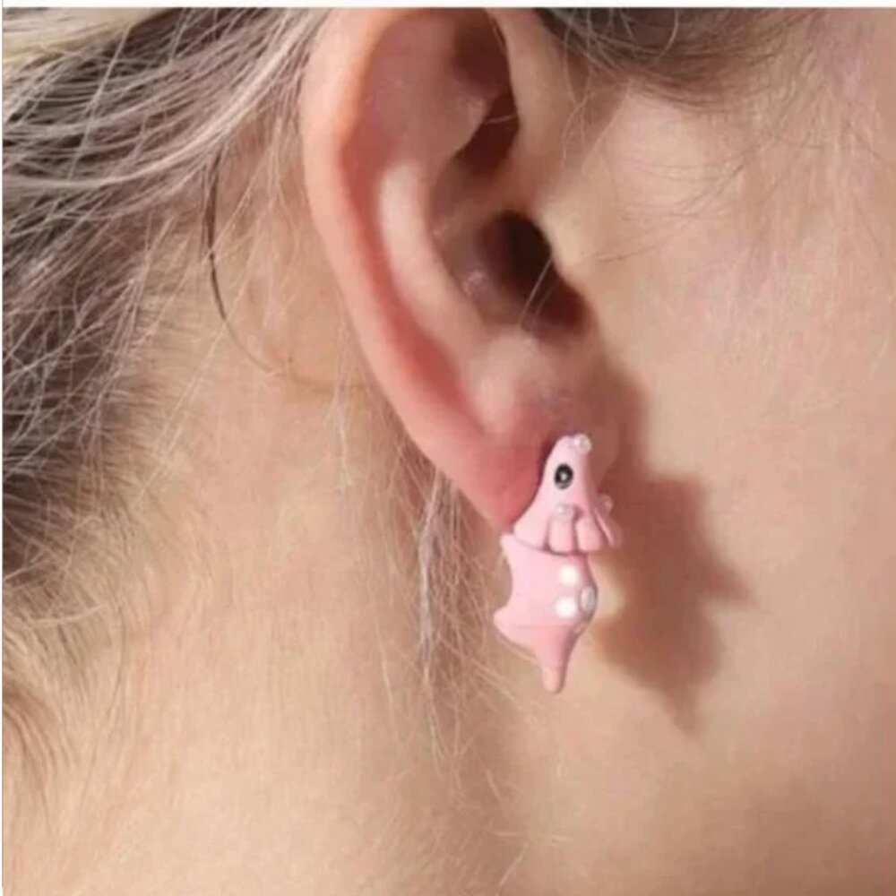 ⭐️❤️ FREE Dinosaur Dino Animal Drop Stud Cute Girly Fun Modern Hip Vaca Earrings